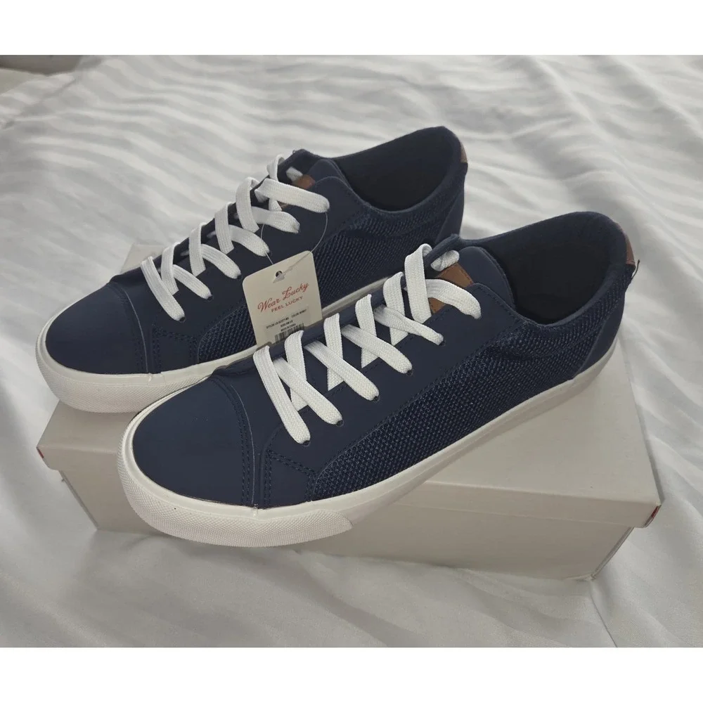 Lucky Brand Mens Navy Blue Mesh Low Top‎ Sneakers Navy  New Size 9